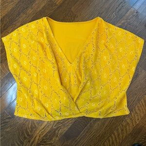 ZARA TRAFALUC • Mustard Yellow Crochet Crop Top